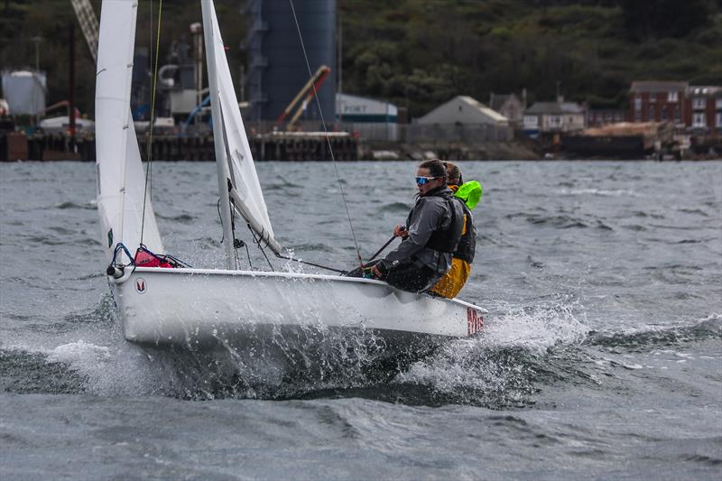 Molly Sacker and Daisy Collingridge sailing a Melges 15 at Portland Harbour - photo © Isaac Marsh