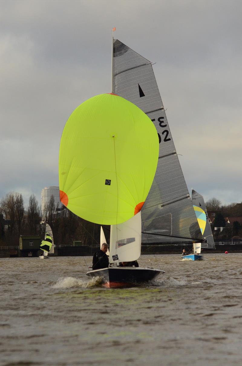 The Wembley Wassail Pursuit Race 2022 photo copyright Mark Heretier taken at Wembley Sailing Club and featuring the Merlin Rocket class