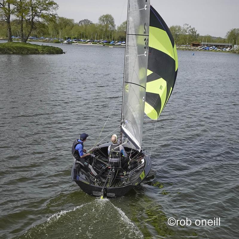 Ollie Meadowcroft and Rob Allen win Merlin Rocket Allen South East Series Round 2 at Broadwater photo copyright Rob O'Neill taken at Broadwater Sailing Club and featuring the Merlin Rocket class