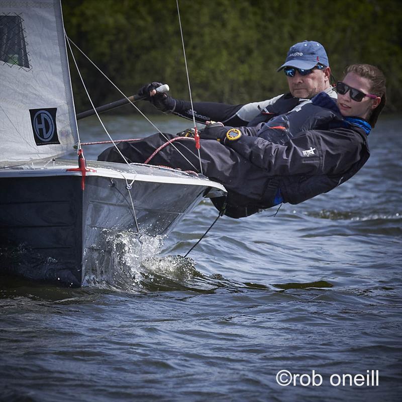 Paul Dean and Hannah Burt finish 4th in Merlin Rocket Allen South East Series Round 2 at Broadwater photo copyright Rob O'Neill taken at Broadwater Sailing Club and featuring the Merlin Rocket class