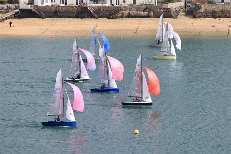 Under spinnaker during the Merlin Rocket South West Series at Salcombe photo copyright Lucy Burn taken at Salcombe Yacht Club and featuring the Merlin Rocket class