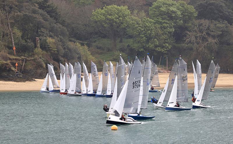 Will and Arthur Headerson get the first prsesure off the startline during the Merlin Rocket South West Series at Salcombe photo copyright Lucy Burn taken at Salcombe Yacht Club and featuring the Merlin Rocket class
