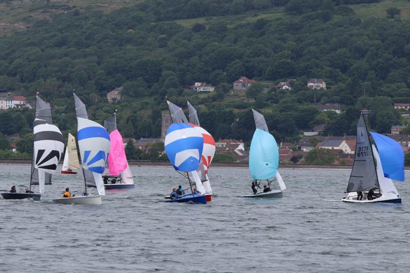 Under spinnaker on one of the many runs during the Allen Merlin Rocket Inlands at Bristol Corinthian - photo © Kate Lee