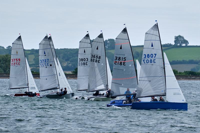 Fleet split tacks during the Allen Merlin Rocket Inlands at Bristol Corinthian photo copyright Patrick Blake taken at Bristol Corinthian Yacht Club and featuring the Merlin Rocket class