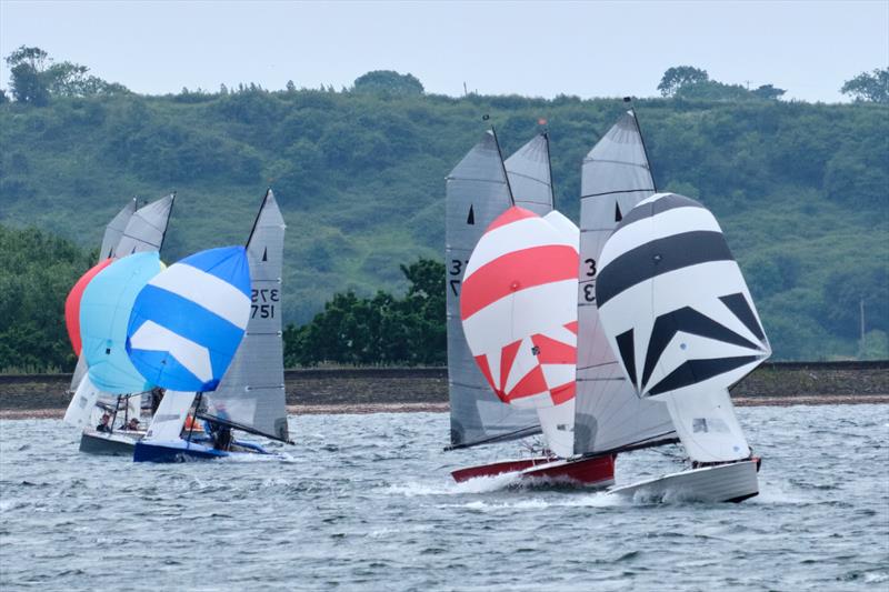 Chris Gould and Sophie Mackley leading the fleet in the final race during the Allen Merlin Rocket Inlands at Bristol Corinthian - photo © Patrick Blake