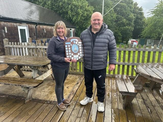 Stuart Jenkins and Nicola Scaddan win the Vintage Division at the Banbury Merlin Open photo copyright Banbury Sailing Club taken at Banbury Sailing Club and featuring the Merlin Rocket class