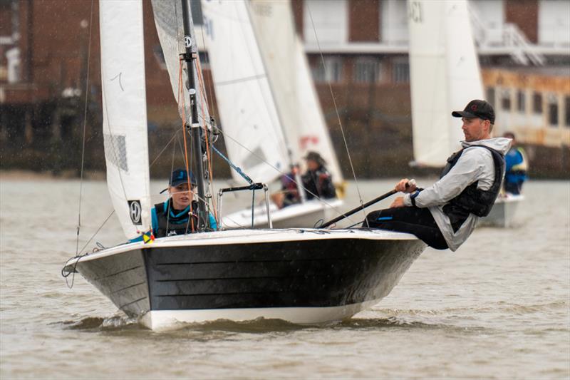 Flynn and Niamh Davies are sailing during Burnham Week 2024 photo copyright Petru Balau Sports Photography / sports.hub47.com taken at Royal Corinthian Yacht Club, Burnham and featuring the Merlin Rocket class