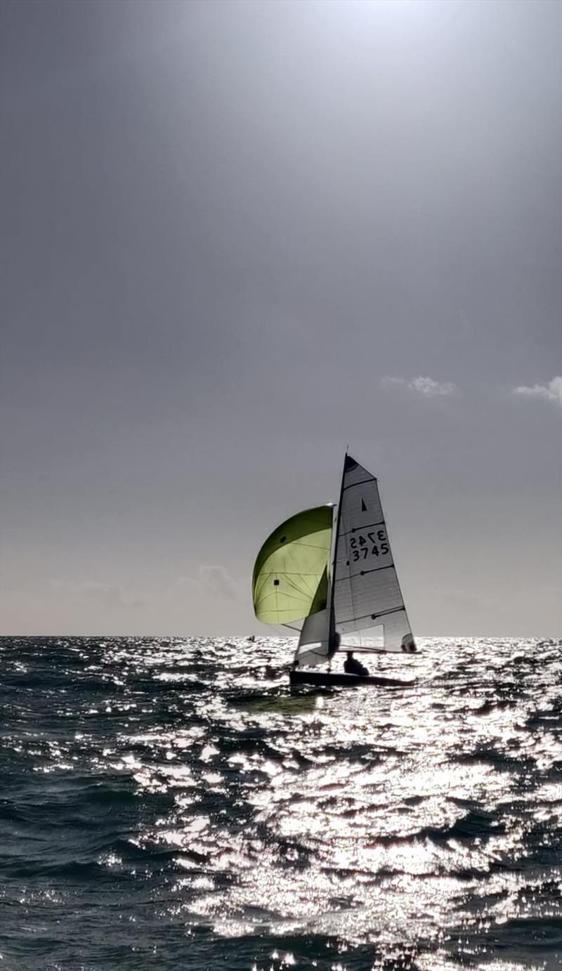 Allen SE Series organiser Paul Dean sailing with First Lady Hannah Burt during the 2024 Merlin Rocket Allen SE Circuit at Shoreham photo copyright David Larner, Louise Carr, Roland Whitehead taken at Shoreham Sailing Club and featuring the Merlin Rocket class