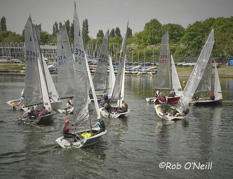 17 boats for the Merlin Rocket Wembley Sailing Club Craftinsure Silver Tiller and Allen South East Series event photo copyright Rob O'Neill taken at Wembley Sailing Club and featuring the Merlin Rocket class