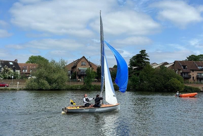 Andy Harris and Lyra Wade on their way to winning in Crescendo - Merlin Rocket Thames Series at Tamesis photo copyright Ros Warwick-Haller taken at Tamesis Club and featuring the Merlin Rocket class