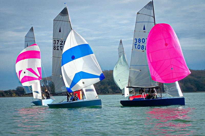 Chichester YC 2026 Snowflake Series day 2 photo copyright Suzie Olliff taken at Chichester Yacht Club and featuring the Merlin Rocket class