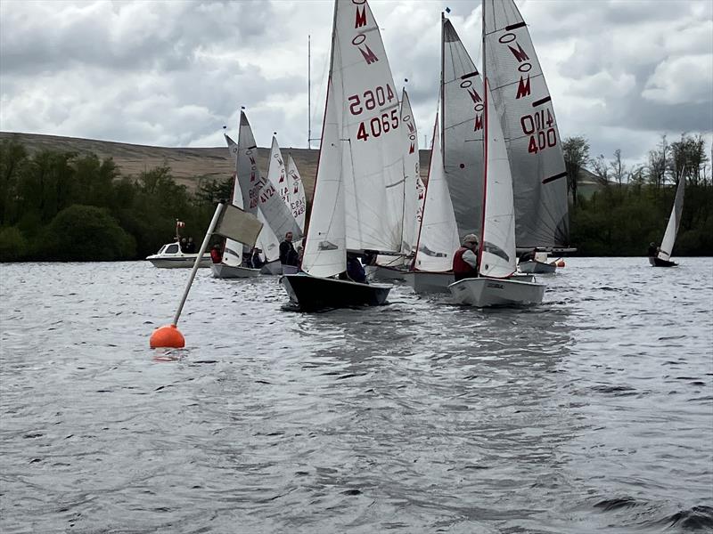 2023 Miracle Northerns at Delph - Saturday race 2: The second start photo copyright Chris Ball taken at Delph Sailing Club and featuring the Miracle class