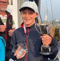 TeFiti, Huw Beverly-Jones, won the Nick Gill Cup for Overall Junior Helm - Falmouth Sailing Week 2025 © Jane Wright