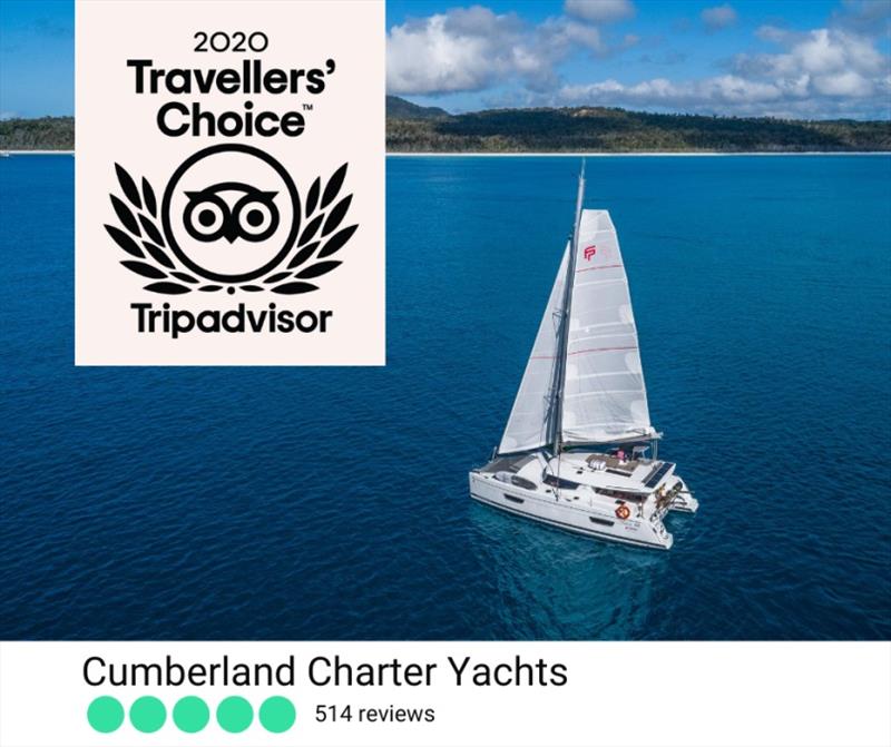 Cumberland Charter Yachts Wins 2020 Tripadvisor Travellers' Choice Award for Self-Guided Tours & Rentals, and Boat Hire photo copyright Cumberland Charter Yachts taken at 