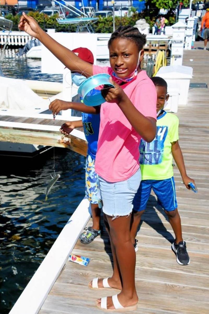 Thirteen-year-old Maykaiya Smith shows off her catch photo copyright Dean Barnes taken at Virgin Islands Game Fishing Club