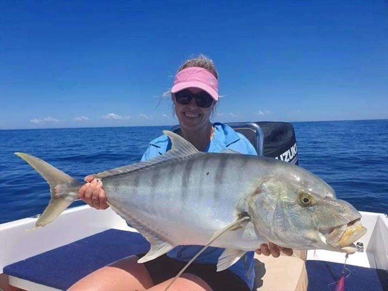 A solid chunk of Hervey Bay golden trevally. Pic: Hervey Bay Fly & Sportfishing. - photo © Fisho's Tackle World