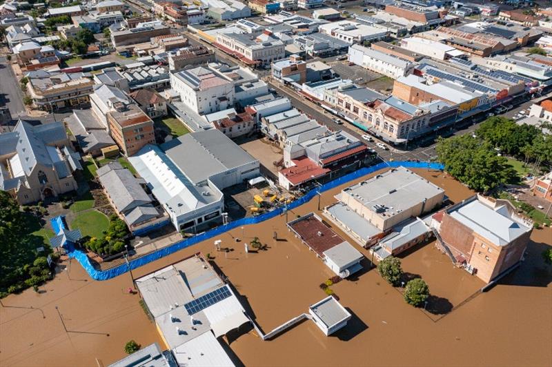 An impressive image of the Maryborough Flood Levy stopping flood waters from inundating the rest of the CBD. - photo © Fisho's Tackle World
