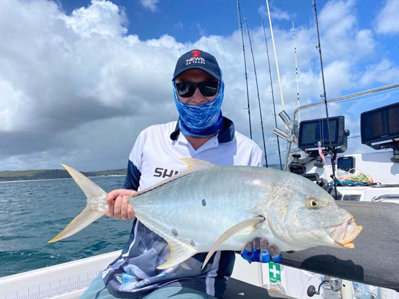 Big golden trevally are a sucker for a soft plastic or slow pitch jig and can be abundant around the bait balls this time of year - photo © Fisho's Tackle World