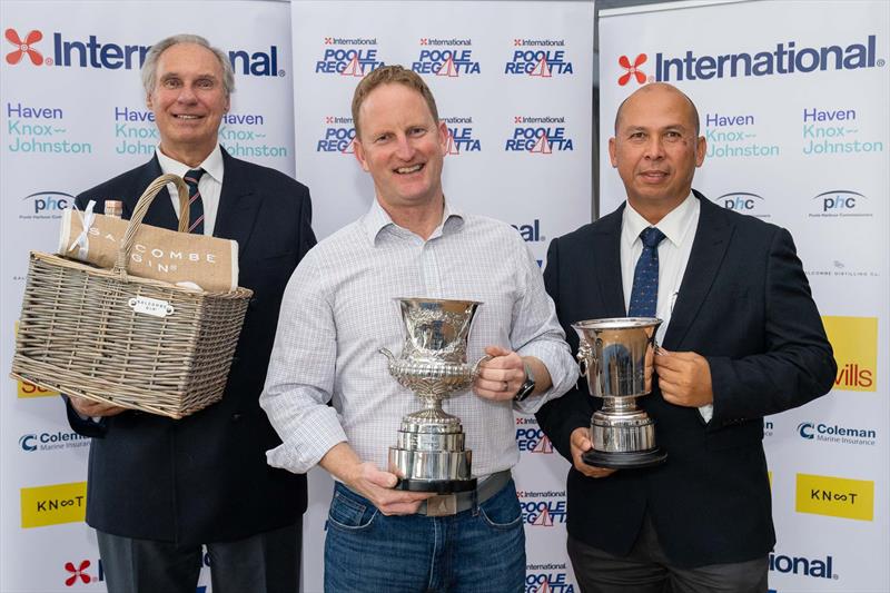 The International Paint Poole Regatta Canford Cup is presented to Ed Wilton and the crew of 'Who's Next' photo copyright Ian Roman / www.ianroman.com taken at Royal Motor Yacht Club, England