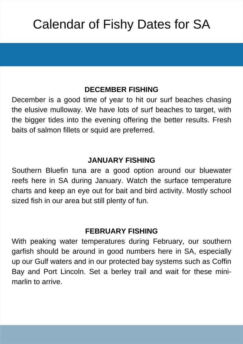 Fishy Dates for SA - photo © Seamaster