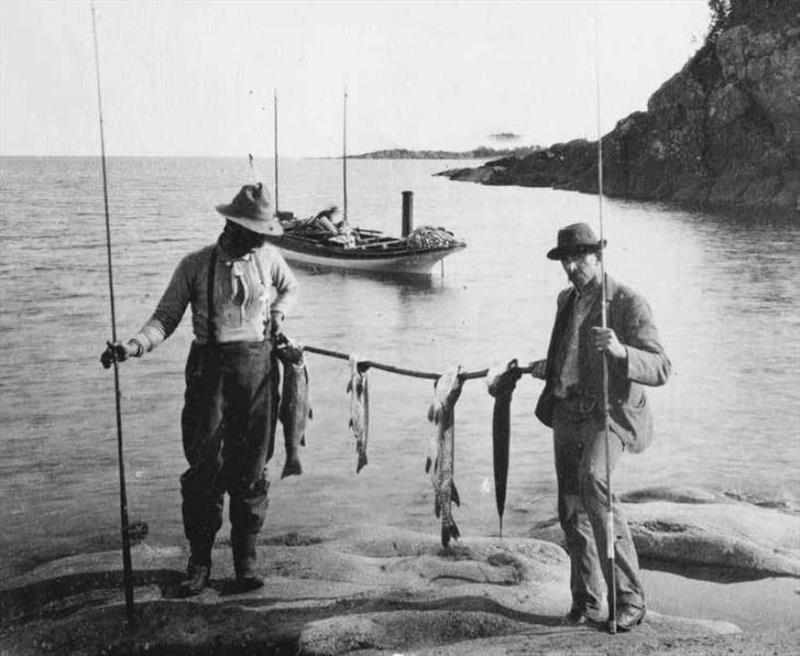 Avid sportsmen and anglers, the crew often tried their luck for trout and pike, which were plentiful in what was still very much a wilderness photo copyright Marquette Regional History Center taken at 