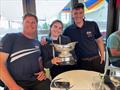 Tim and Maddie Rouse and Matty Jarmaine of Theia - winners of the Pwllheli Regatta YTC Cruisers' Trophy © Nichola Rouse