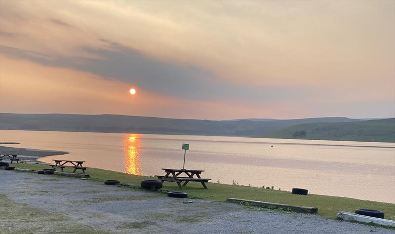 Sunset over Grimwith photo copyright Justine Davenport taken at Yorkshire Dales Sailing Club