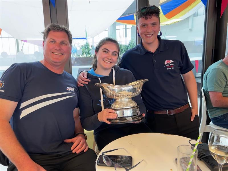 Tim and Maddie Rouse and Matty Jarmaine of Theia - winners of the Pwllheli Regatta YTC Cruisers' Trophy - photo © Nichola Rouse