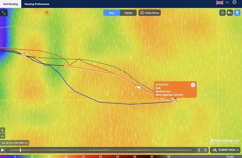 Weather Routing - Warning - Wind Against Current photo copyright Predictwind.com taken at 