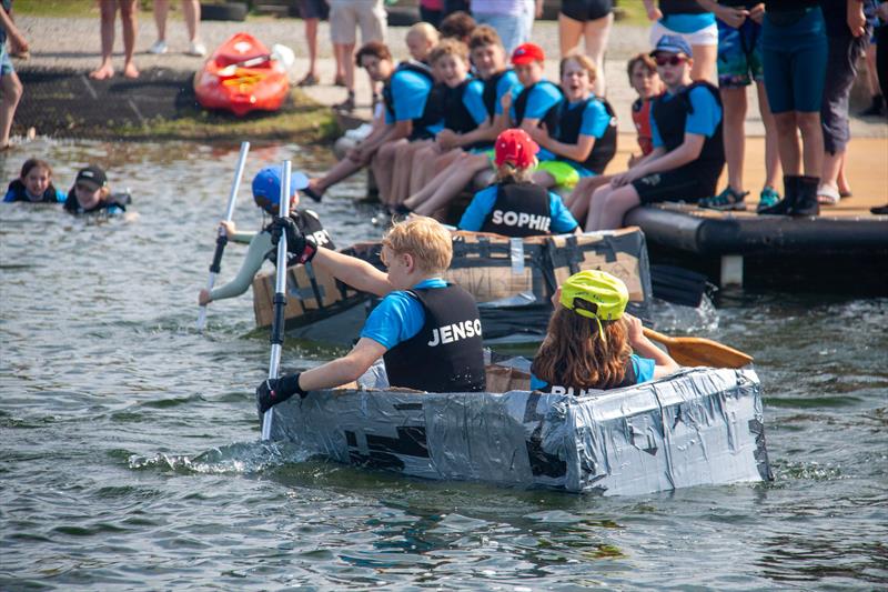 Cardboard boat race sponsored by Sea Clean UK  - Chipmates camp at Chipstead SC - photo © CSC