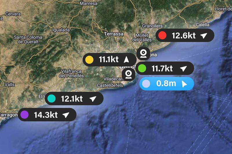 The six dedicated weather stations at Barcelona photo copyright PredictWind taken at 