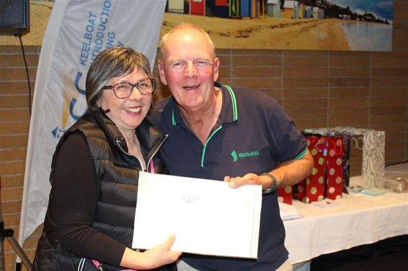 KISS YSS Encouragement Award winner Liz Keys presented by Gordon Syme photo copyright Margaret Goddard taken at Ocean Racing Club of Victoria