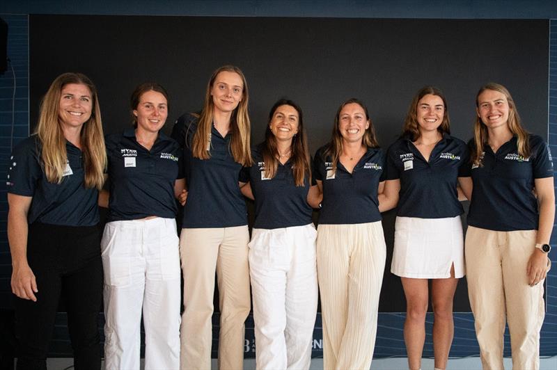 The Andoo Team Australia Women's Squad on stage for the Opening Australian Team Cocktail Party in Barcelona this week - photo © Nic Douglass @sailorgirlHQ