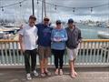 Greg Reynolds, Stephen Driscoll, Alli Bell and Eric Heim, 2nd Overall and winners of Class D on the Cal 40 Restless © San Diego Yacht Club