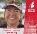 Dale King named Sail Canada Volunteer of the Year Award winner © Sail Canada