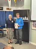East Anglian Maritime Awards - Lord Lieutenant of Essex Mrs JenniferTolhurst with BSC Cadet Austin Edwards with certificate of achievement &copy; Blackwater Sailing Club