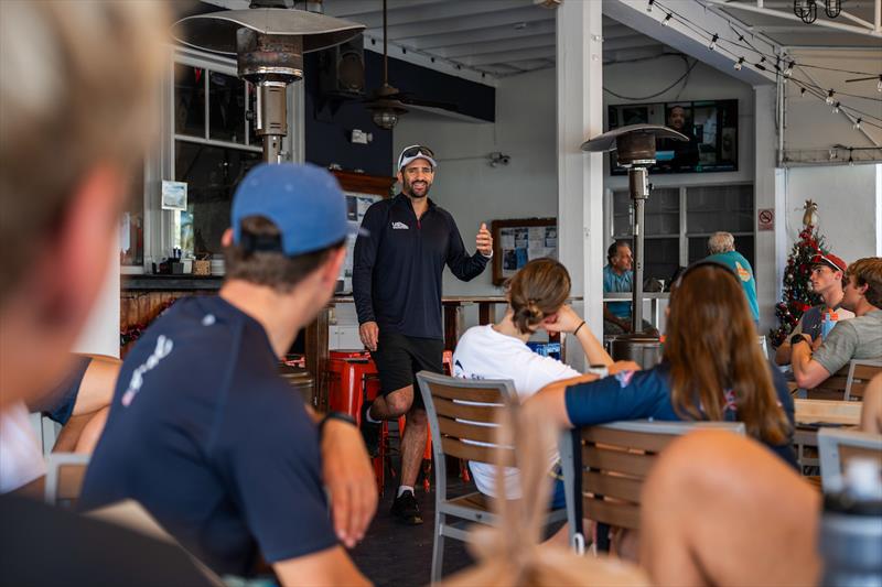 Stefano Peschiera speaks with ODP ILCA 6s and 7s about his path to a Bronze Medal for Team Peru at the Paris 2024 Olympics - photo © Allison Chenard / US Sailing Team