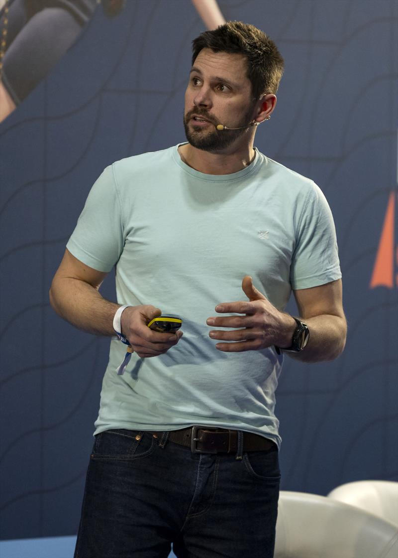 Tom 'Mozzy' Morris during the Data is King Presentation on the Main Stage at the RYA Dinghy & Watersports Show photo copyright David Maynard / www.alleycatphotographer.com taken at RYA Dinghy Show