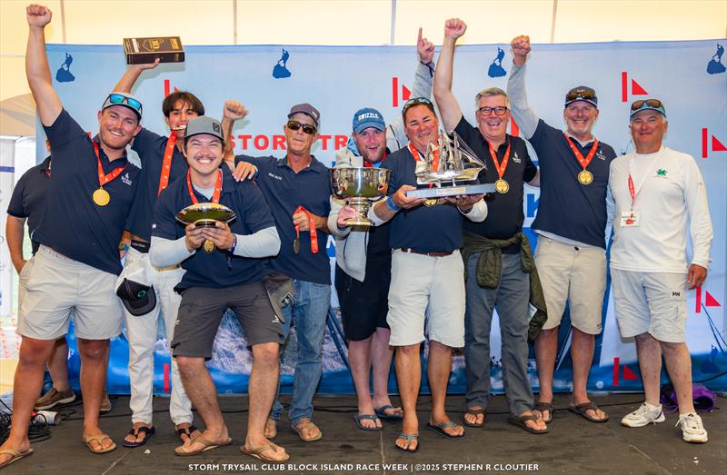 Bravo Crew Accepts Everett B. Morris Perpetual Trophy at Block Island Race Week 2025 - photo © Stephen Cloutier