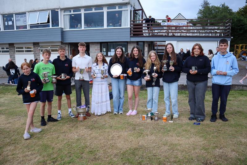 Solway Yacht Club Cadet Week - 2025 Cadet Week Trophy Winners on the lawn after their prize giving - photo © Nicola McColm