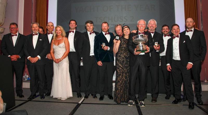 Celebrations for Christian Zugel, Johnny Mordaunt and Team Tschüss 2 - claiming RORC Yacht of the Year 2025 - photo © Rich Bowen Photography