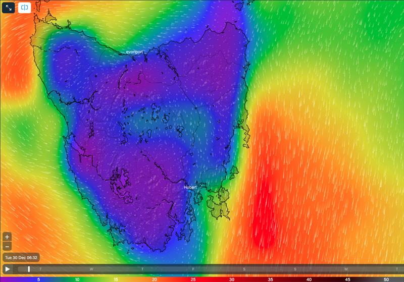 'The Pocket' has ended up being more like a whole pair of trousers - 0610hrs local on December 30, 2025 - photo © Predictwind.com
