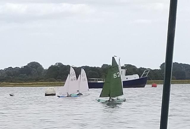 Waldringfield Bottle Boat Championship - Bernard Kufluk (60) gets the best start in Race 6 photo copyright Linda Price taken at Waldringfield Sailing Club and featuring the Model Yachting class