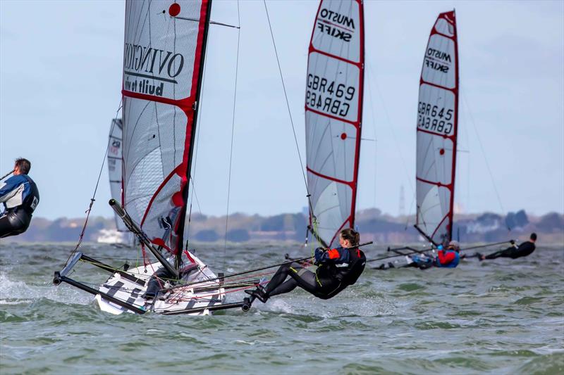 Alicia Biggs during the Stokes Bay Skiff Open photo copyright Tim Olin / www.olinphoto.co.uk taken at Stokes Bay Sailing Club and featuring the Musto Skiff class