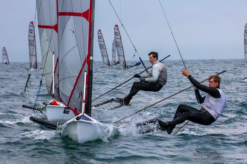 Sam Barker during the Noble Marine UK Musto Skiff National Championship 2024 photo copyright Tim Olin / www.olinphoto.co.uk taken at Filey Sailing Club and featuring the Musto Skiff class