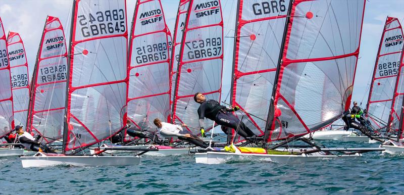 Startline - Noble Marine UK Musto Skiff National Championship 2024 photo copyright Tim Olin / www.olinphoto.co.uk taken at Filey Sailing Club and featuring the Musto Skiff class