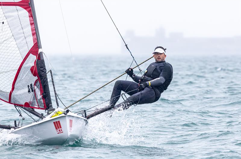 Danny Boatman on day 1 of the ACO 13th Musto Skiff 2024 Worlds at the WPNSA - photo © Michael Oliver