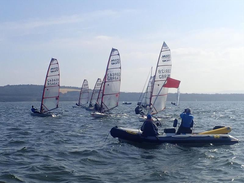 Musto Skiffs at the 2024 Scottish Skiffs Regatta photo copyright Dalgety Bay Sailing Club taken at Dalgety Bay Sailing Club and featuring the Musto Skiff class