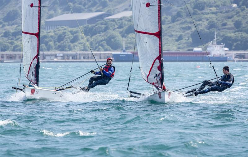 Alexander Greil at the ACO 13th MUSTO Skiff World Championship 2024 in Weymouth & Portland photo copyright Michael Oliver taken at Weymouth & Portland Sailing Academy and featuring the Musto Skiff class