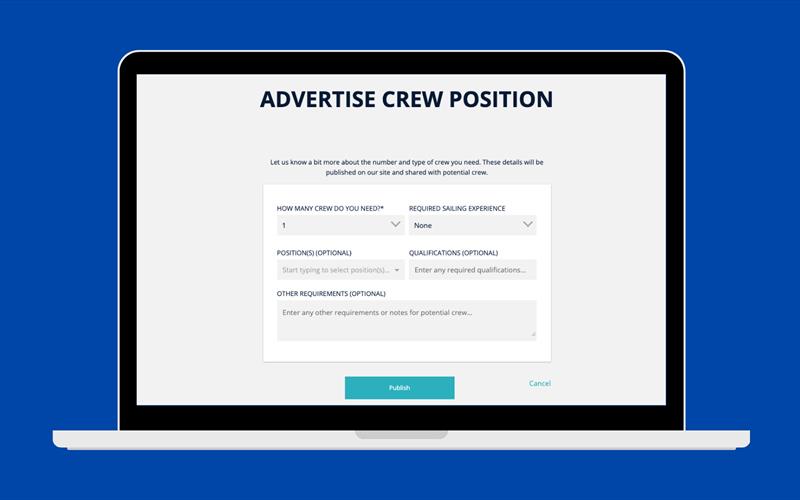 Easily advertise crew positions for an upcoming race, regatta or series - photo © MySail